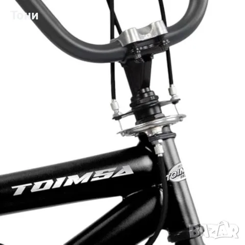 BMX велосипед TOIMSA Full Black 20” – Черен freestyle BMX с 360° ротор и V-Brake, снимка 5 - Велосипеди - 55319130