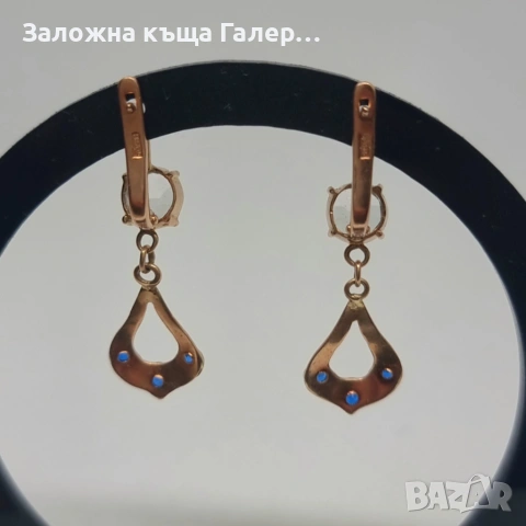 Златни обеци – съветско злато, проба 585 - 5,32 гр, снимка 4 - Обеци - 54709373