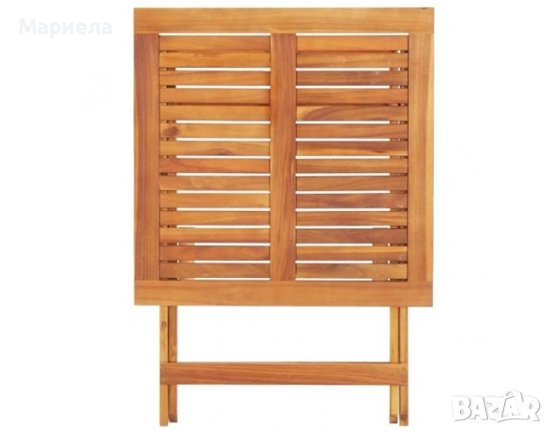 Сгъваема градинска маса, 70x70x75 см, акация масив, снимка 3 - Градински мебели, декорация  - 52248102