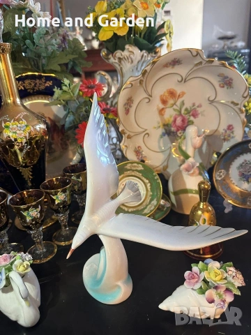 Hollóháza Hungary гларус порцелан фигура circa 1960 г., снимка 8 - Антикварни и старинни предмети - 54026079