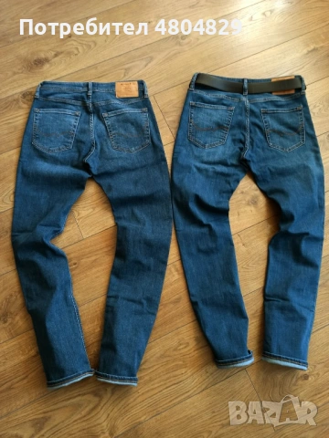Оригинални мъжки дънки JACK & JONES (Модел с еластичност), снимка 2 - Дънки - 54541235
