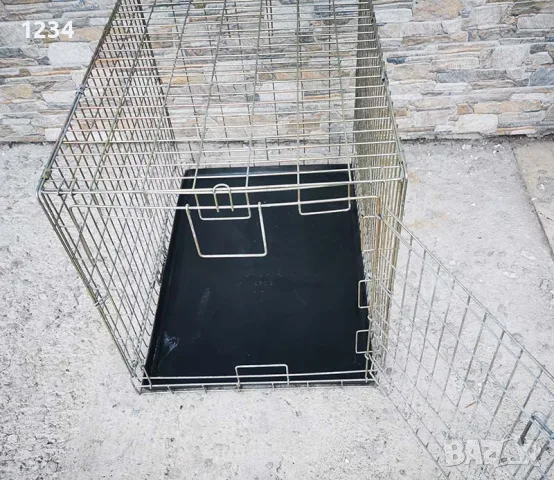 метална сгъваема клетка за куче 79x55x61см за транспорт и стационар, снимка 4 - За кучета - 55403376