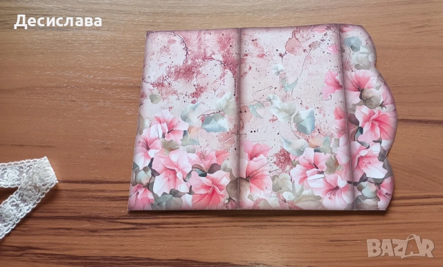 Картичка-плик с цветя и колело, снимка 4 - Други - 54669121
