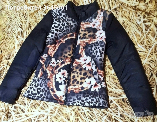 Стилно дамско яке пролет-есен с ефектен десен и леко ватирано. XS-S / НОВО , снимка 5 - Якета - 54221346