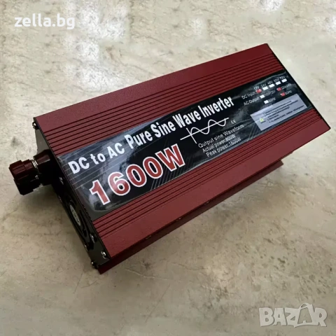 Инвертор с чиста синусоида 1600W 12V-220V 50Hz – за соларни системи, къмпинг и аварийно 10294, снимка 7 - Друга електроника - 54663115