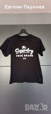 Superdry размер XS дамска тениска с дантелени ръкави 