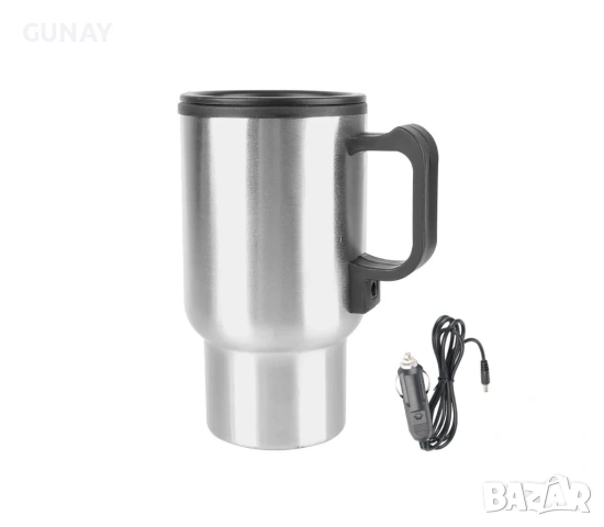 Електрическа кана за кола, термочаша 12V 450мл за кафе и чай, къмпинг, пътуване, кетъл