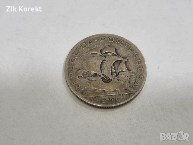 Сребърна монета 5 ескудо от 1933 г, снимка 3 - Нумизматика и бонистика - 55210659