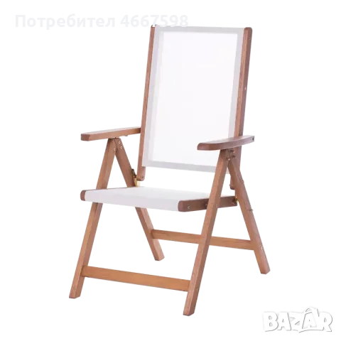 Сгъваем дървен грГрадински стол SVEN | Регулируема облегалка 5 позиции | Meranti