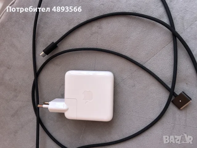 Apple USB-C Power Adapter 70W + магнитен кабел MagSafe 3 за MacBook – нови серии