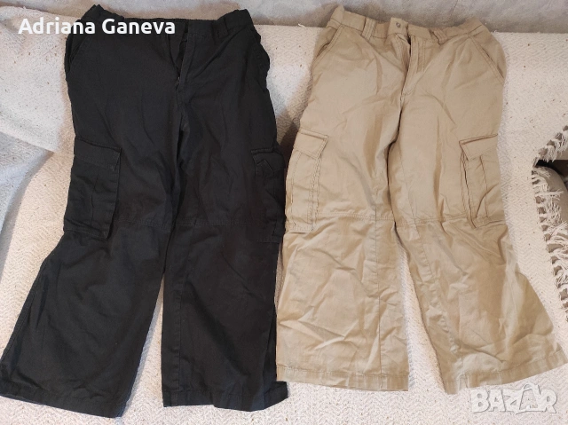 Карго панталони H&M за момиче- черен и бежов, 10-12 години, снимка 2 - Детски панталони и дънки - 54920994