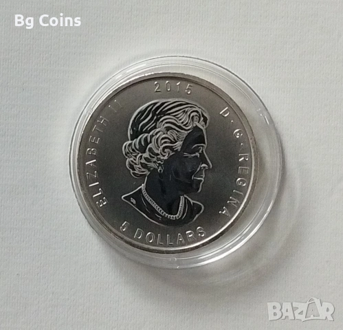 Сребро 1 OZ 2015 Бухал , снимка 2 - Нумизматика и бонистика - 53588243