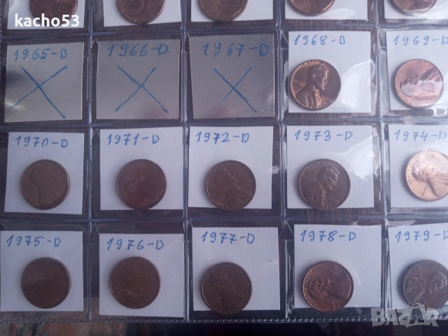 Колекция от 1 цент 1940-2022 г., буква - D , САЩ, снимка 4 - Нумизматика и бонистика - 54710429