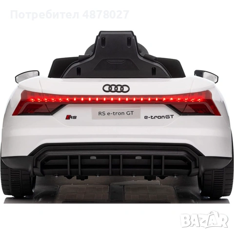 Акумулаторен джип Audi RS E-Tron GT 4X4 Licensed с меки гуми и кожена седалка 12V, снимка 4 - Детски велосипеди, триколки и коли - 55253477