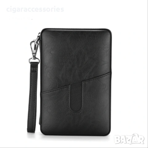 Преносим хумидор за 6 пури – естествена кожа, кедър, хигрометър, снимка 4 - Табакери - 54099056