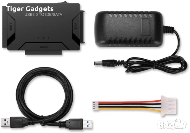 USB 3.0 към SATA / IDE адаптер 3 в 1 – за 2.5" / 3.5" HDD, SSD и оптични устройства, снимка 3 - Друга електроника - 54490569