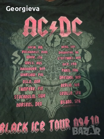 ​Оригинална тениска AC/DC – Black Ice Tour 09/10 (Концерт София) – Размер M, снимка 6 - Тениски - 54858327