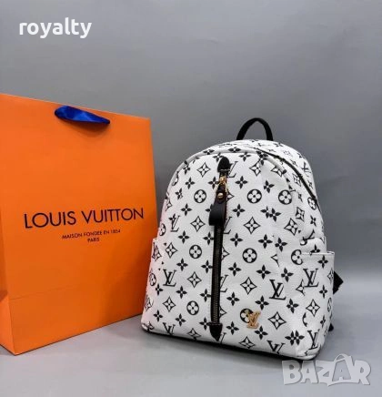 Louis Vuitton Нова Бяла Дамска Кожена Раница Луи Витон , снимка 3 - Раници - 54264746