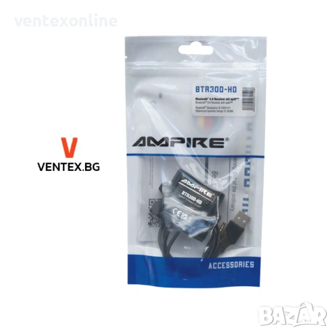 AMPIRE BTR301-HD Bluetooth приемник за кола към AUX (3.5mm) и aptX HD, снимка 2 - Части - 54039392