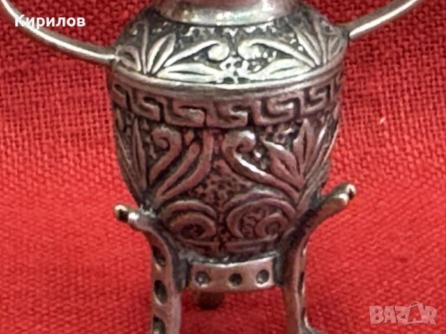 Италианска Сребърна миниатюра “Амфора”  проба-800., снимка 4 - Антикварни и старинни предмети - 55285035