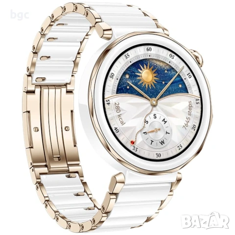 НОВ ТОП ЕНД Смарт часовник Huawei Watch GT 5 Pro, 42mm, Златист, Бял- 24мес гаранция