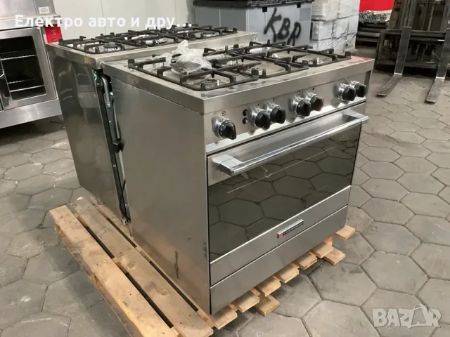 Професионална комбинирана печка TECHNOGAS PTV898XS Газови котлони + Електрическа вентилаторна фурна, снимка 2 - Печки, фурни - 55417966