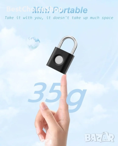 катинар с отпечатък (2 бр.) Ключалка без ключ с биометрия за багаж, чанти и кутии – Черно/Сребристо, снимка 5 - Други стоки за дома - 54093264