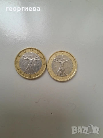 дефектно 1 евро Италия 2002,рядка монета