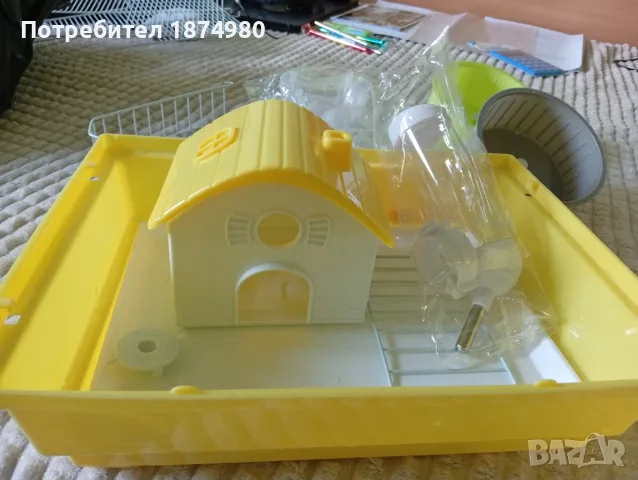 Клетка за хамстери с аксесоари , снимка 3 - Хамстери - 55674948