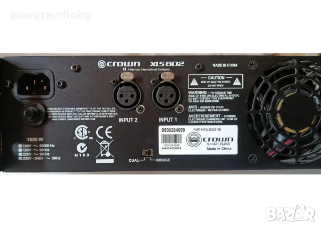 Висококачествен усилвател Crown XLS 802 - 1бр., снимка 6 - Ресийвъри, усилватели, смесителни пултове - 55382405