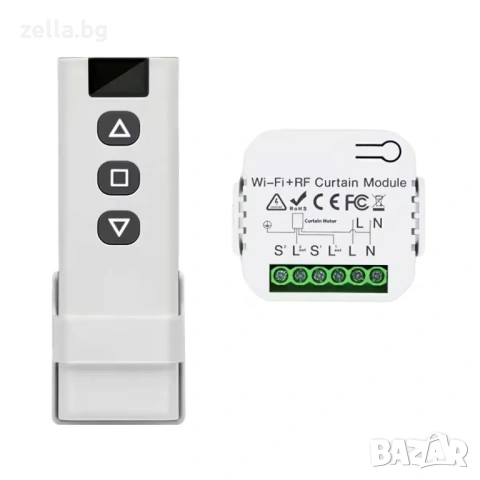 WiFi Tuya 16A Смарт контролер за ролетни щори, завеси и тенти с RF дистанционно 10323, снимка 9 - Друга електроника - 54663578