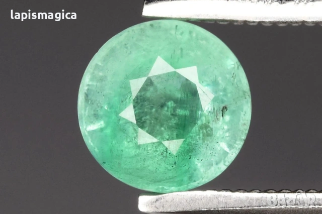 Естествен смарагд от Нигерия 0.91ct 5.8mm кръгла шлифовка