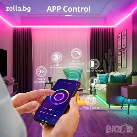Smart WiFi RGB LED контролер Tuya, дистанционно с 24 бутона, димер, музикален и гласов контрол 10332, снимка 14 - Друга електроника - 54672329
