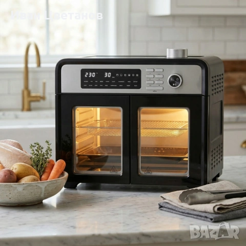 Комбиниран фритюрник с горещ въздух и фурна XXL 28 литра - здравословно готвене за цялото семейство