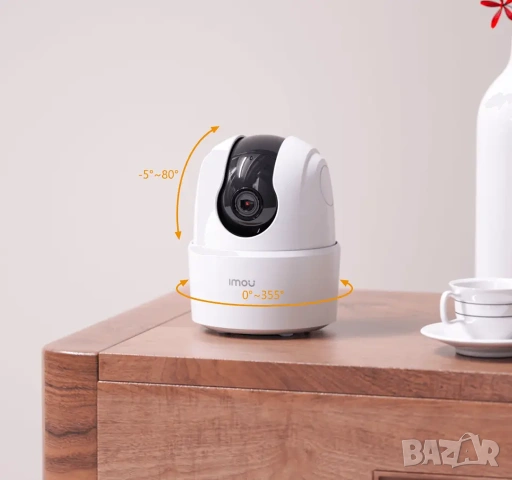 Вътрешна WiFi Камера Imou Ranger 2C, 5MP (3K) с Панорамно Въртене, AI Проследяване и Двупосочно Ауди, снимка 5 - IP камери - 54355940