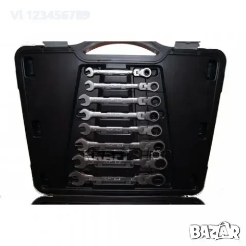 звездогаечни тресчотни ключове с чупещо рамо от 8мм до 32мм 13 части KRAFTWELLE, снимка 2 - Ключове - 53988784