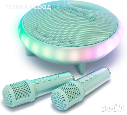 Детско караоке KIDYWOLF KIDYKARAOKE – Безжично, с 2 микрофона и LED светлини