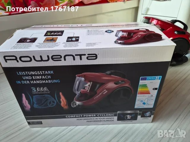 Прахосмукачка без торба Rowenta Compact Power Cyclonic, снимка 7 - Прахосмукачки - 55451643