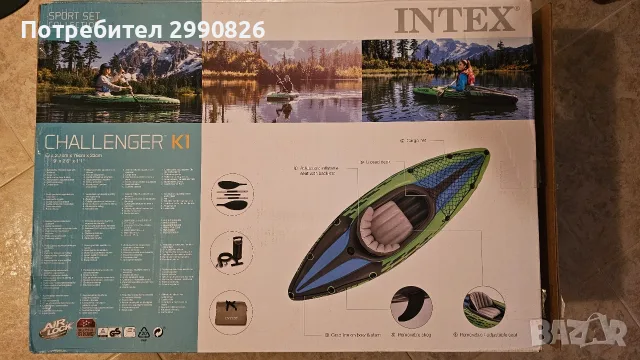 каяк intex challanger k1, снимка 6 - Водни спортове - 55418759