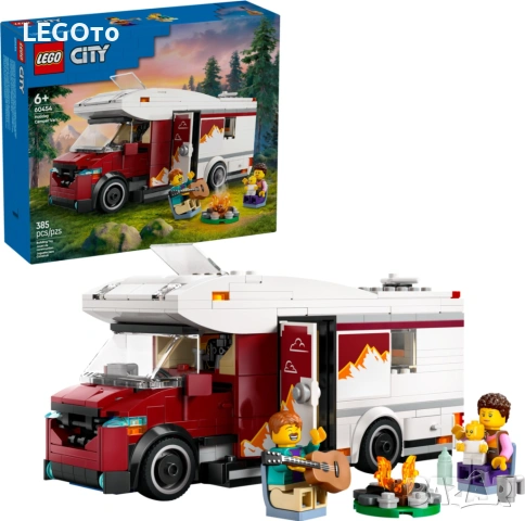 НОВО ЛЕГО Сити - Кемпер за ваканционно приключение 60454 Holiday Camper Van, снимка 4 - Конструктори - 54791358