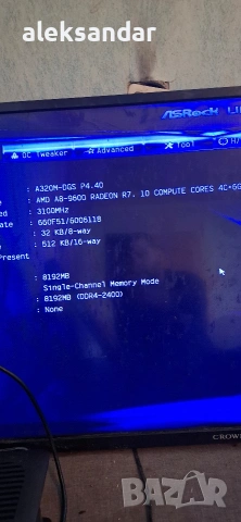 AM4.asrock A320m DGS.AMD8.9600.RAM.ddr4.8gb.ssd , снимка 2 - Дънни платки - 54332941