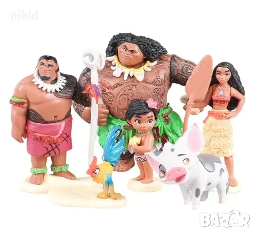 6 бр Смелата Ваяна и приятели играчки Moana PVC сет фигурки играчки топери за торта украса играчка, снимка 4 - Фигурки - 55344068