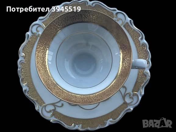 Рядък уникален порцеланов сет с позлата, снимка 2 - Антикварни и старинни предмети - 55040335
