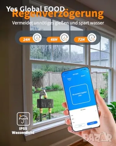 Diivoo WiFi таймер за поливане с 2 зони и Alexa, снимка 5 - Друга електроника - 55315254