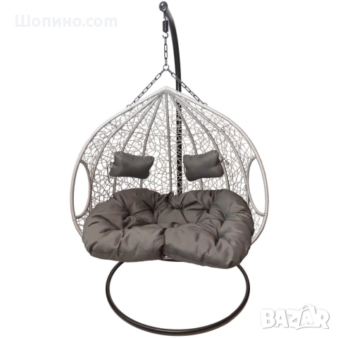 Висяща двойна люлка – кресло, модел 1144F  , снимка 2 - Градински мебели, декорация  - 54366373