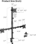 monTEK Стабилна стойка за 3 монитора 17”-32”, до 10 кг на рамо, VESA 75x75mm/100x100mm, снимка 9