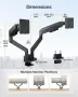 Нова стойка Двойно рамо за монитор 17-40" алуминий USB-C USB-A VESA 75x75 100x100, снимка 2