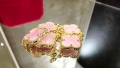 Van Cleef & Arpels VCA 5 Motifs Gold Pink Opal Vintage Alhambra Дамска Гривна, снимка 4