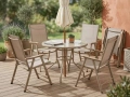 Градински комплект  Маса и 4 стола сгъваеми Бежов, снимка 1