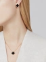 Van Cleef & Arpels VCA Gold Black Onyx Vintage Alhambra Stud Дамски Обеци с Винт, снимка 10